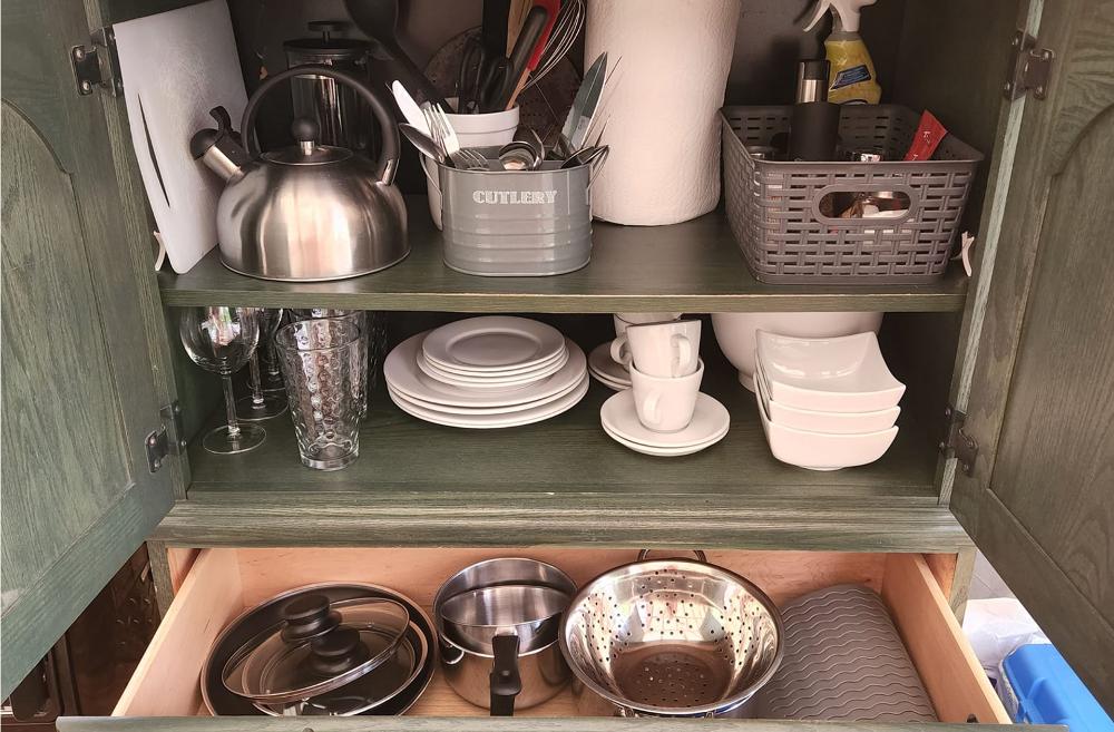 Cookware and dishes included with Birch Tent glamping stay