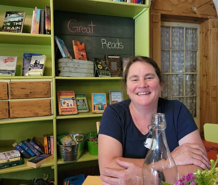 Lunch inside The Flying Apron Cookery cafe in Summerville Nova Scotia